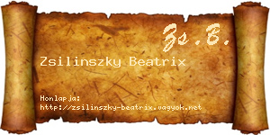 Zsilinszky Beatrix névjegykártya