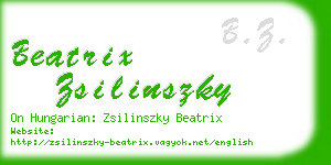 beatrix zsilinszky business card